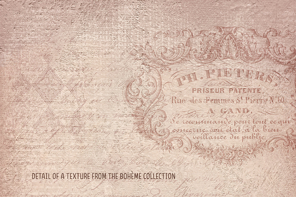 A vintage French detail from a texture in the Bohème collection.