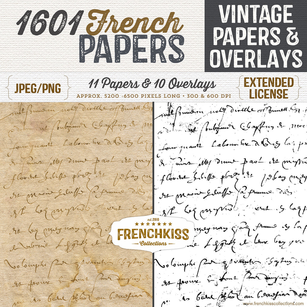 Download 1601 Vintage French Papers And Overlays French Kiss Collections