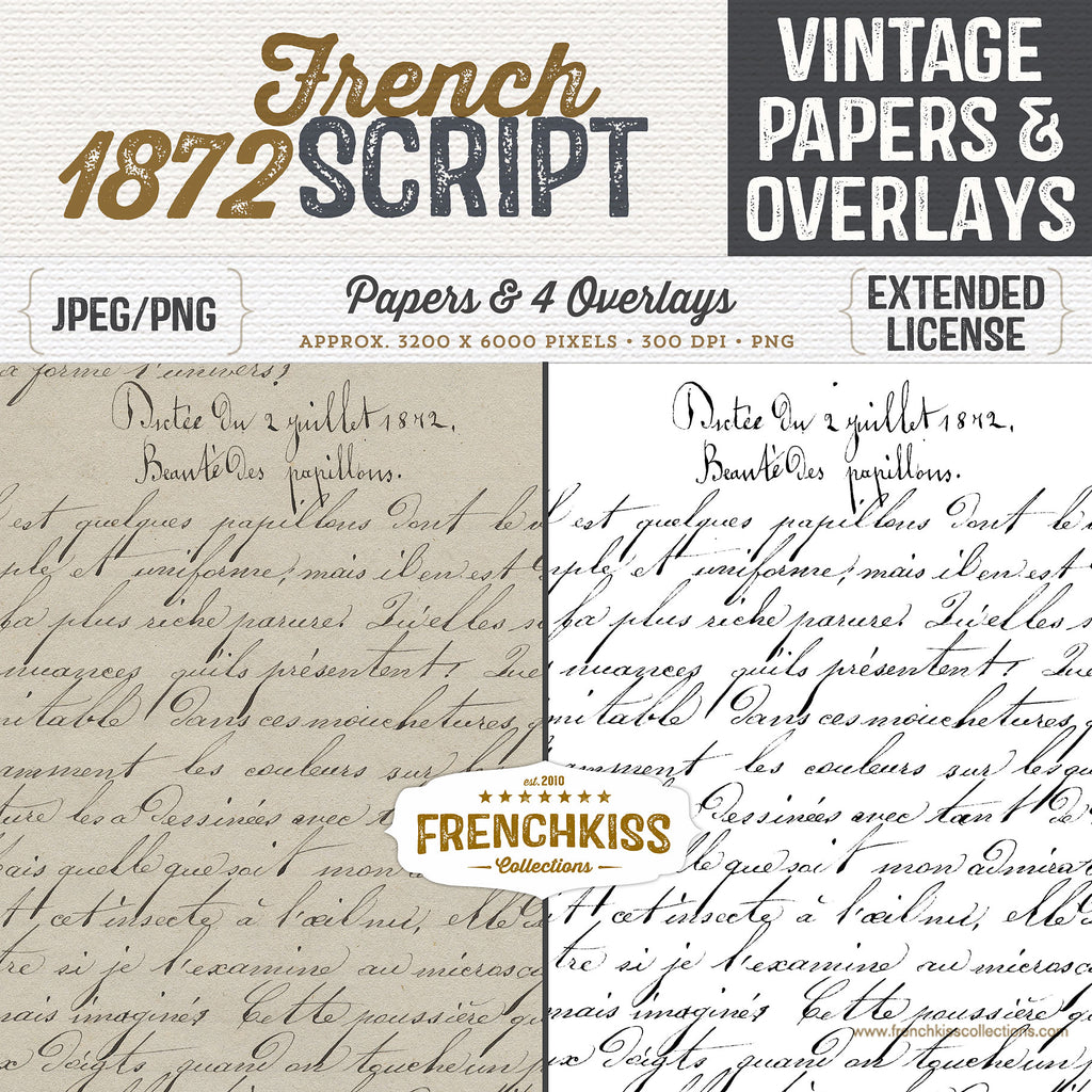 Download 1872 French Script Papers And Overlays French Kiss Collections