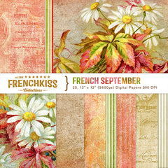 French Kiss Collections French September digital papers