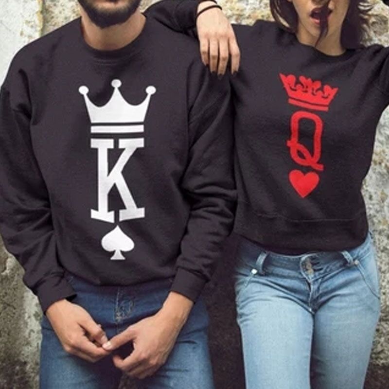 king and queen card hoodies