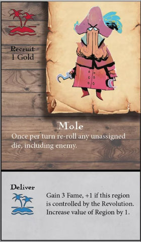 Early card prototype of a crew member in the market