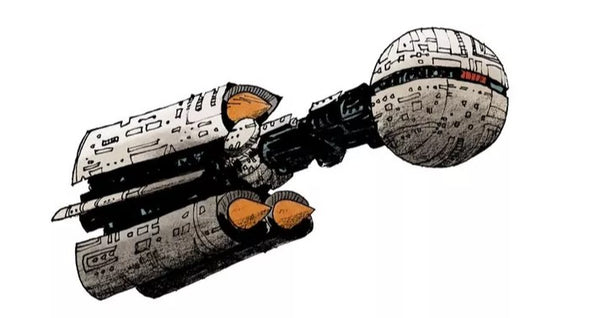 Concept art by Kyle Ferrin, a space ship for Arcs the board game