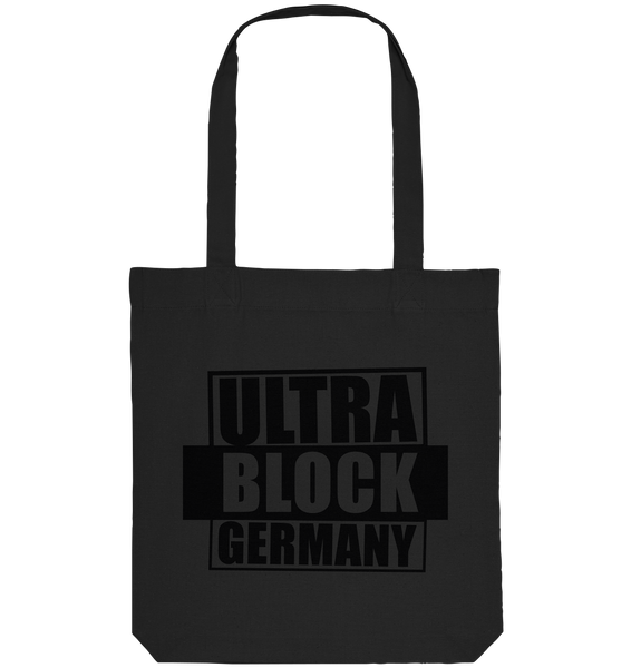N.O.S.W. BLOCK Ultras Tote-Bag "ULTRA BLOCK GERMANY" beidseitig bedruckte Organic Baumwolltasche schwarz