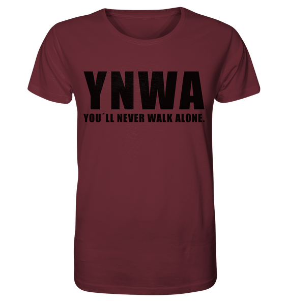Fanblock Shirt "YNWA" Männer Organic T-Shirt weinrot