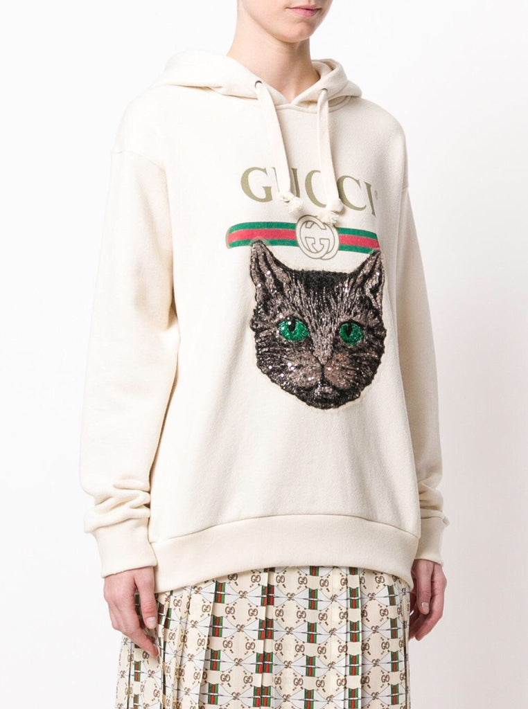 gucci sequin cat hoodie