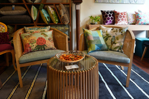 Gallery 278 Chairs with Designers Guild Cushions and Coffee Table