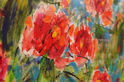 Painting of Pink Flowers at Gallery 278 by Esco Leasing