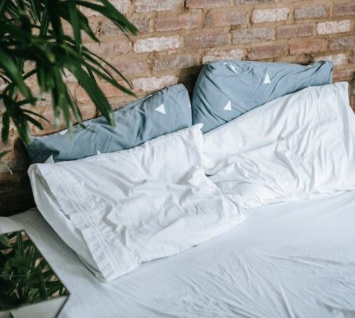 Bedroom with bag pillow cases