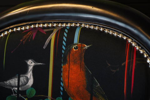 Gallery 278 Black Chair with Birds Design