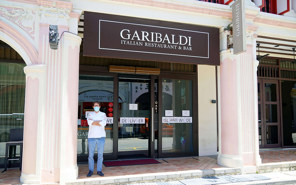 Chef Roberto Galetti in front of Garibaldi resturant