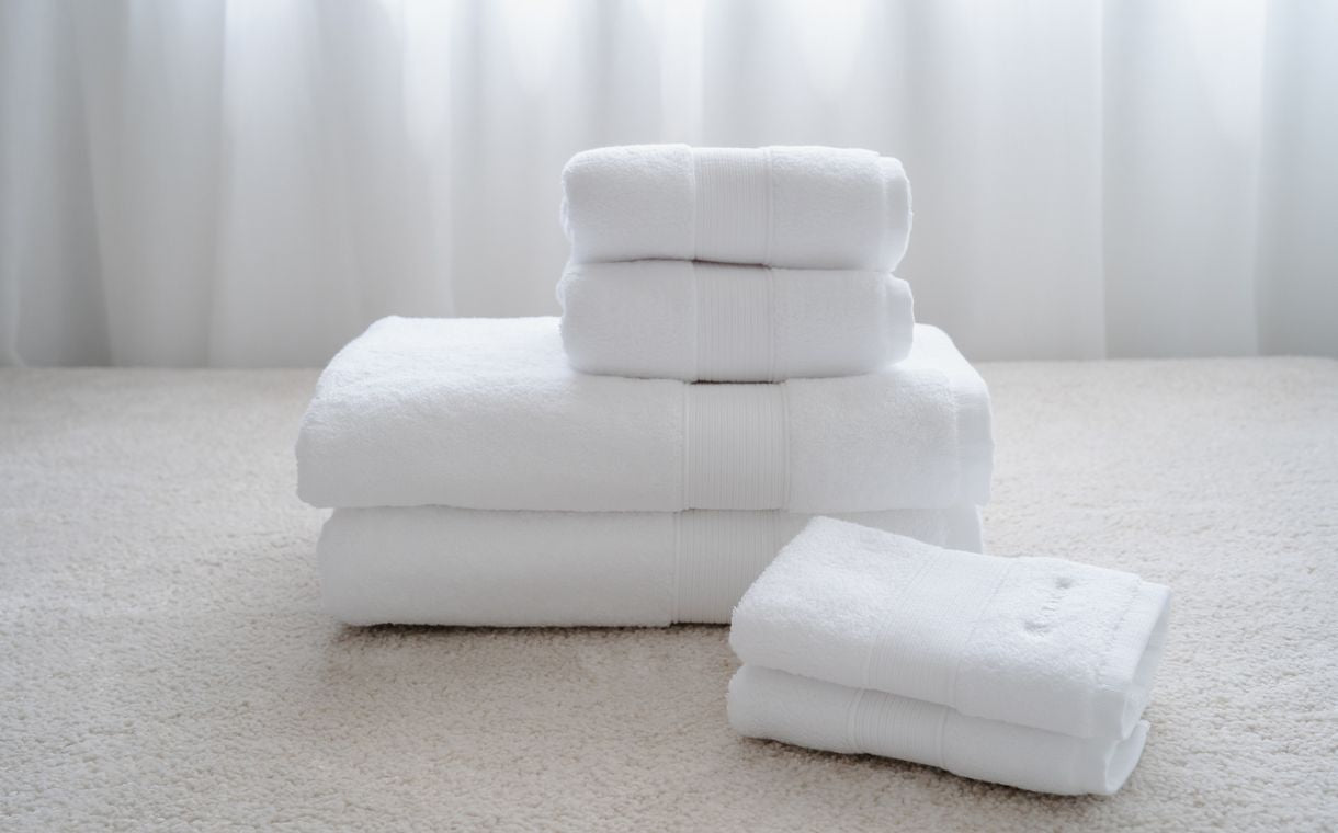 Weavve Home's white cotton towels