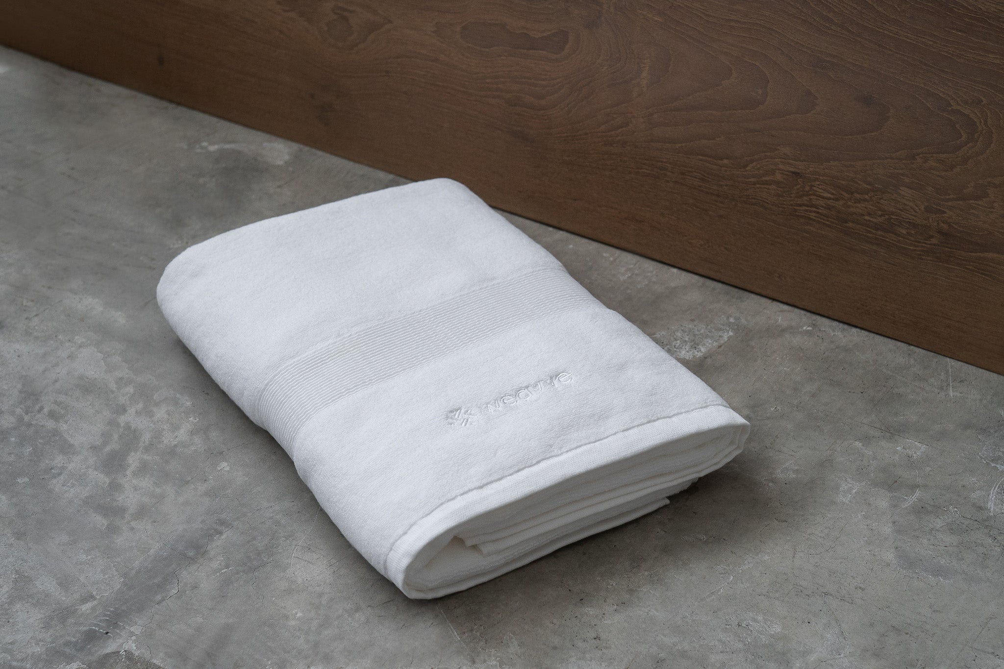 Weavve Home's white silver infused cotton towel