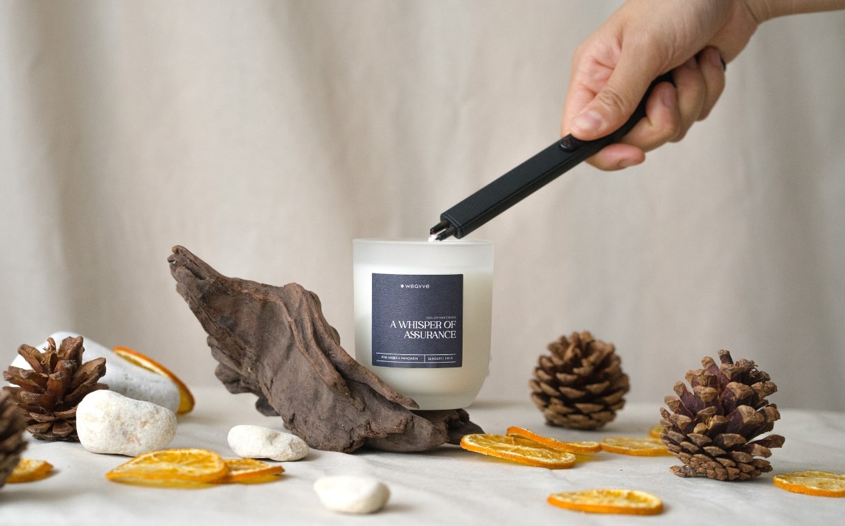 Weavve's soy scented candle