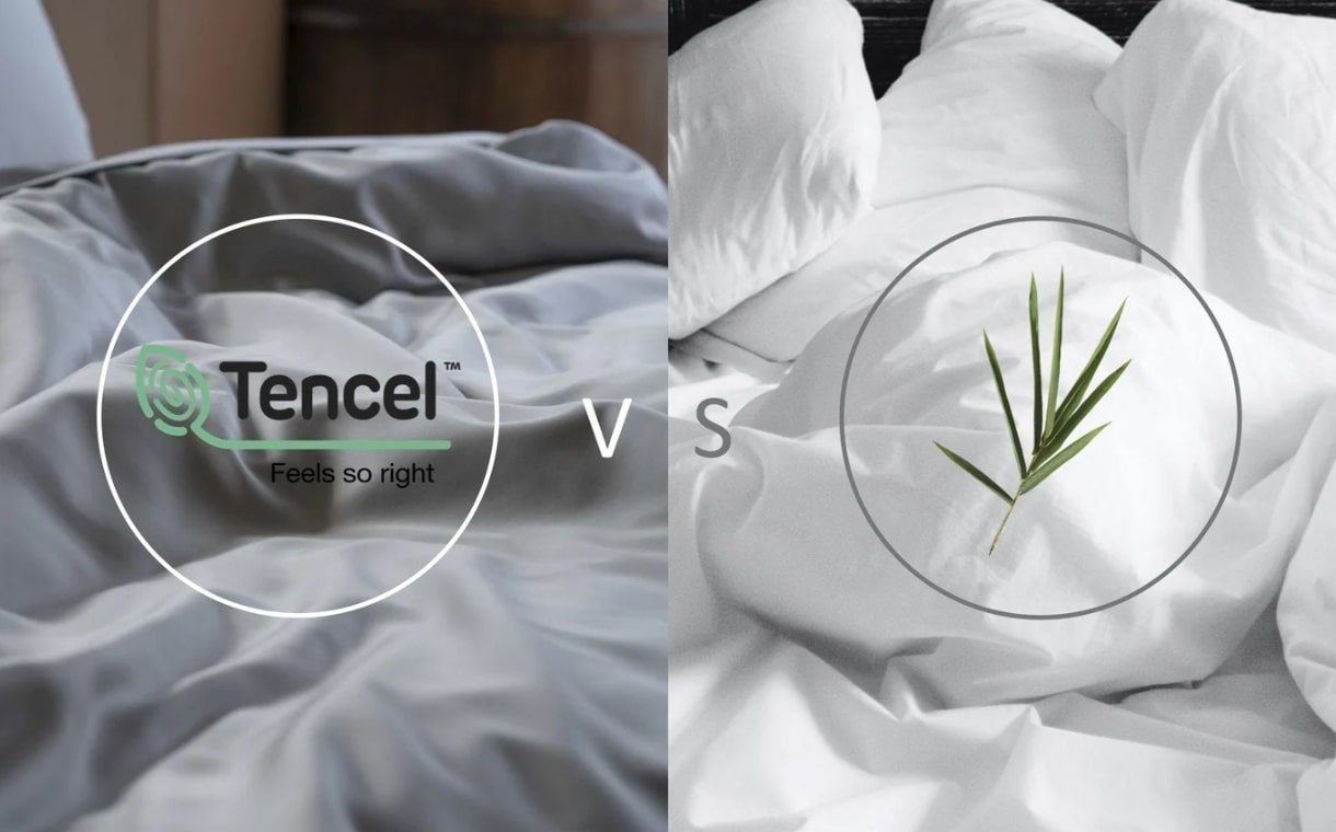 tencel vs bamboo showing the two fabric and fibre types