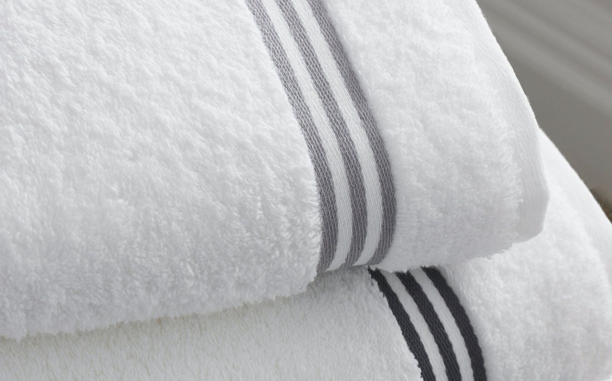 white towel with design