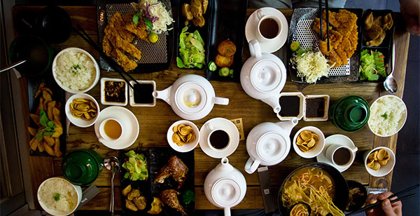 Exotic black teas on a table