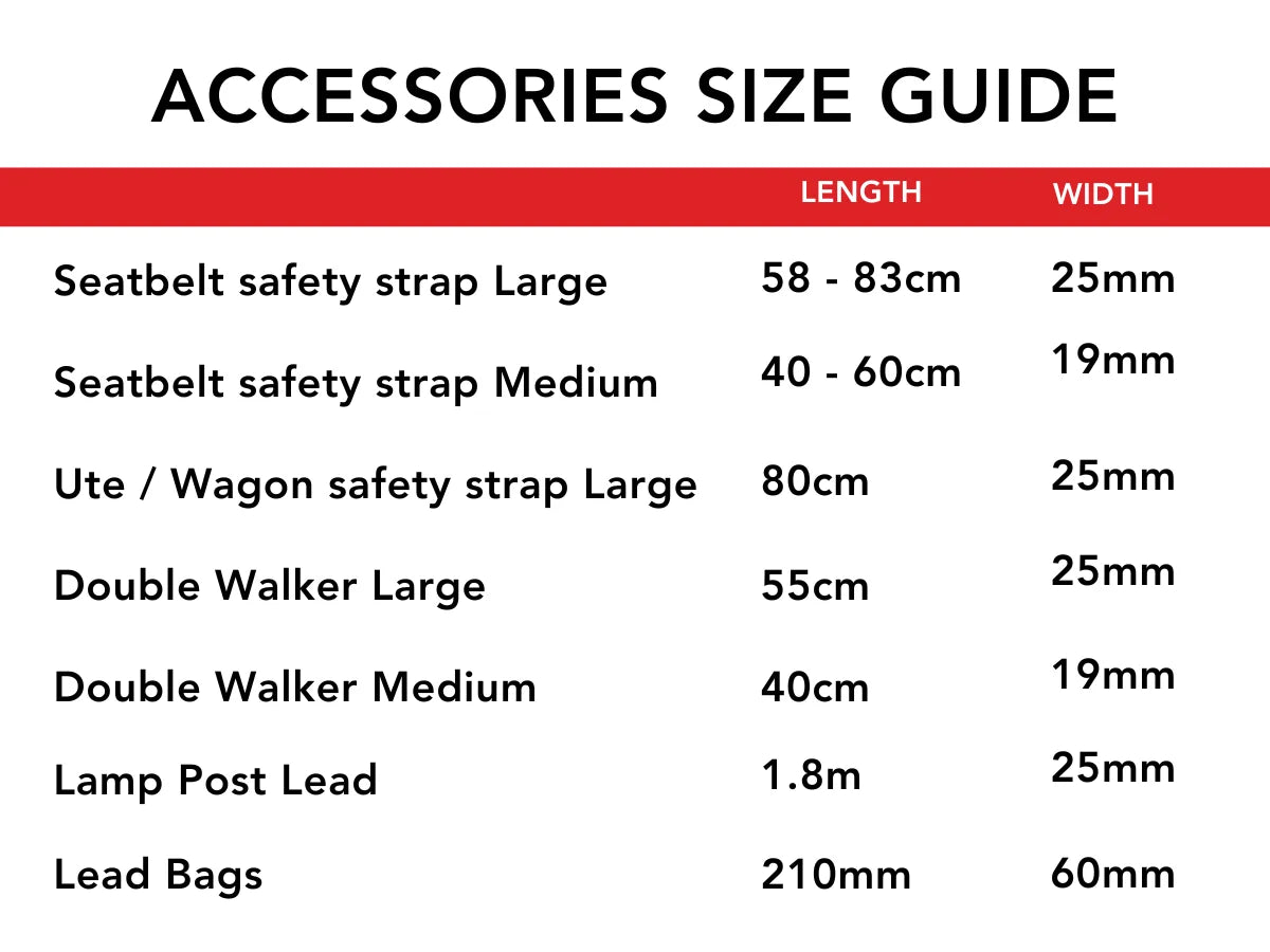 Pet Accessories Size Guide