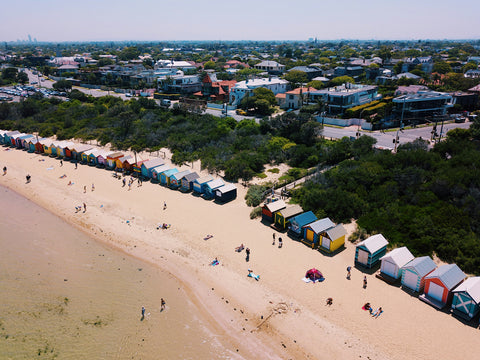 photo - a bird-eye-view shot of an australian beach