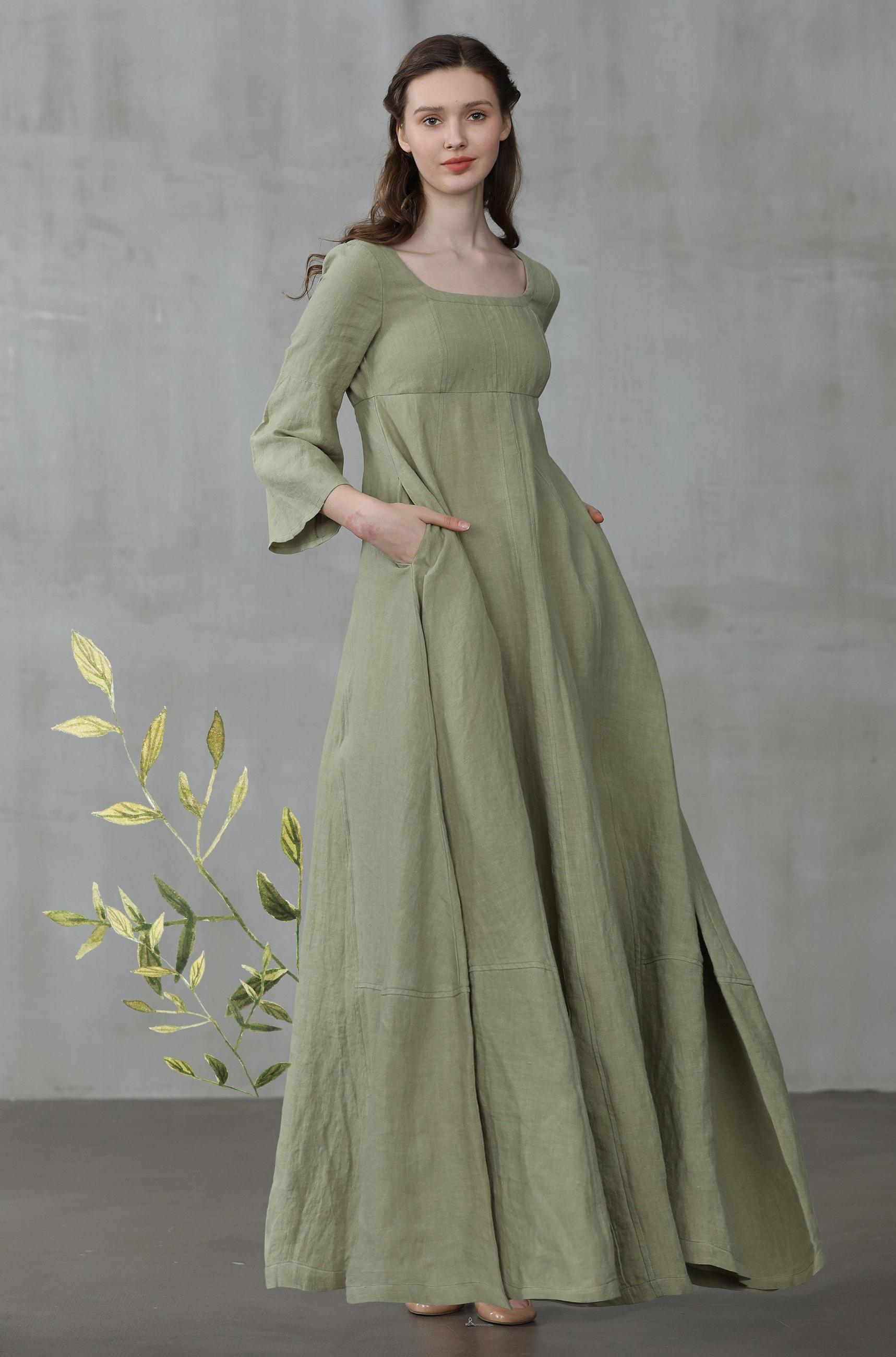 maxi linen dress