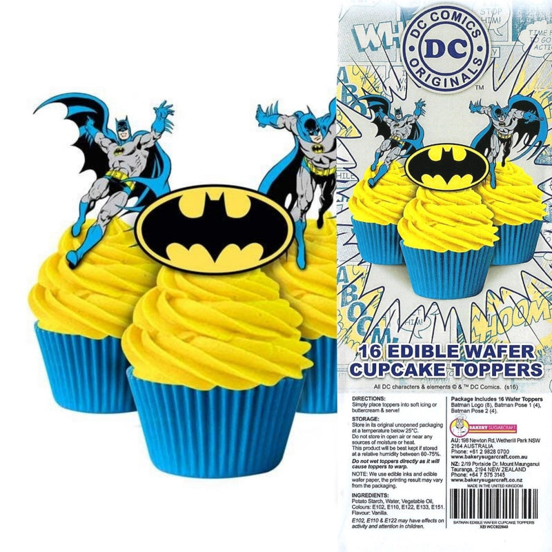 Cupcake Wafer Toppers - Batman 16 pcs – Latorta