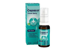 Cepacol® Throat Spray10 contains a powerful combination of ivy leaf, pelargonium, and menthol10 - a cooling agent that works to numb the throat and temporarily relieve pain and discomfort11. 