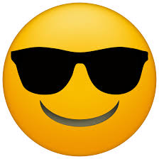 smiley emoji wearing black sunglasses