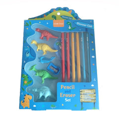 Pencil and Eraser Set for Kids dinosaur