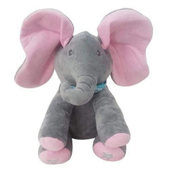 Stimuleer jou baba se sintuie en prikkel haar humor met hierdie pragtige Pink Plush Peek-a-Boo Olifant.