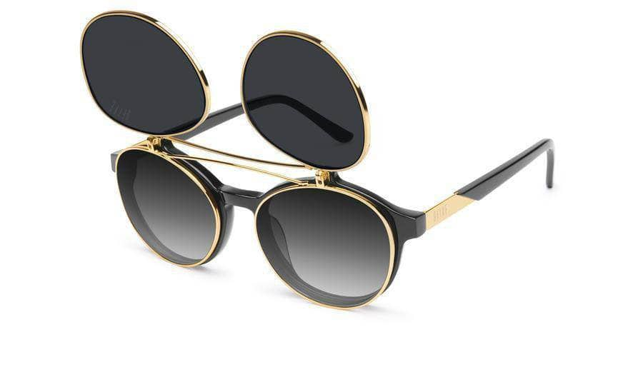 gold flip up sunglasses