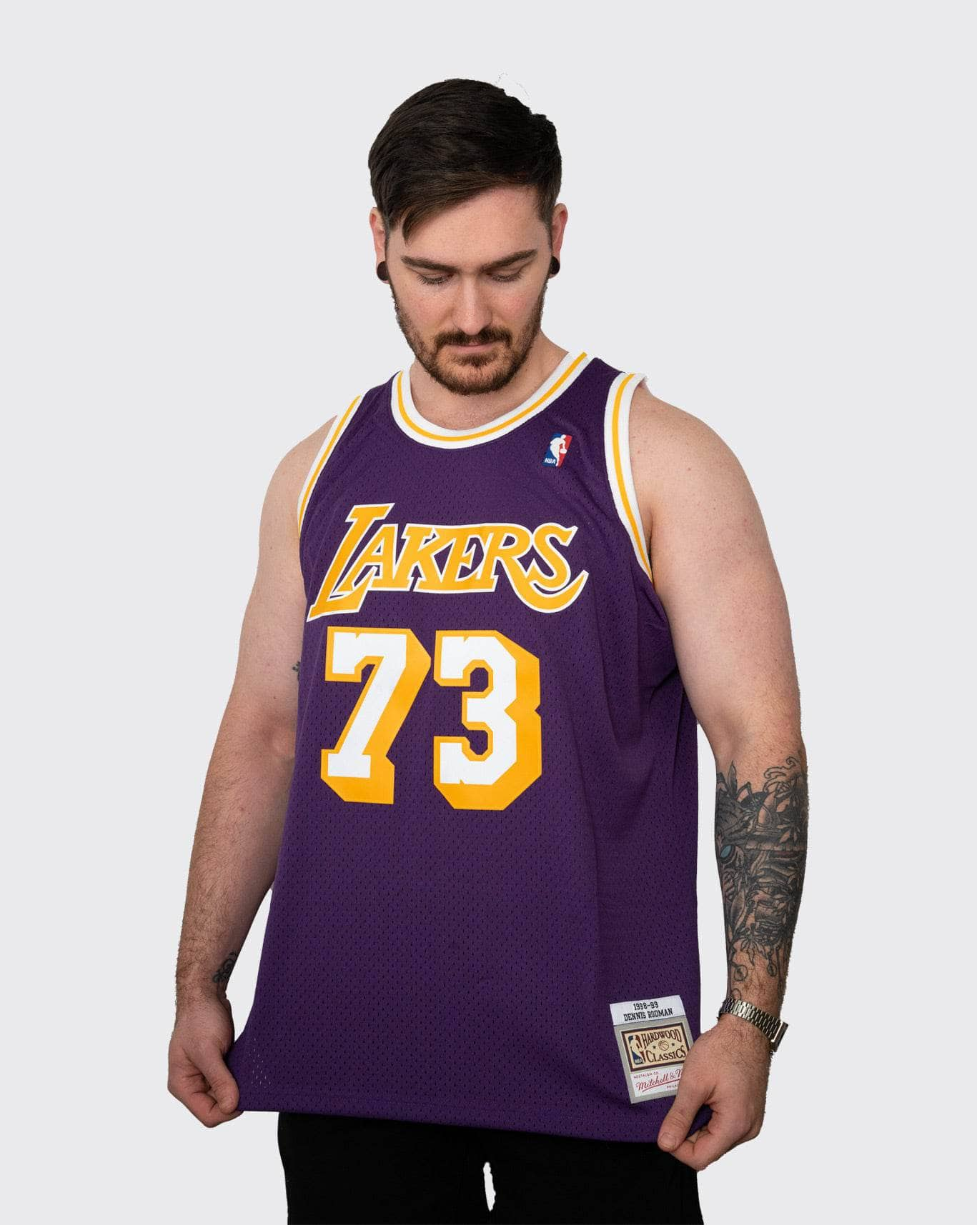 dennis rodman lakers jersey mitchell and ness