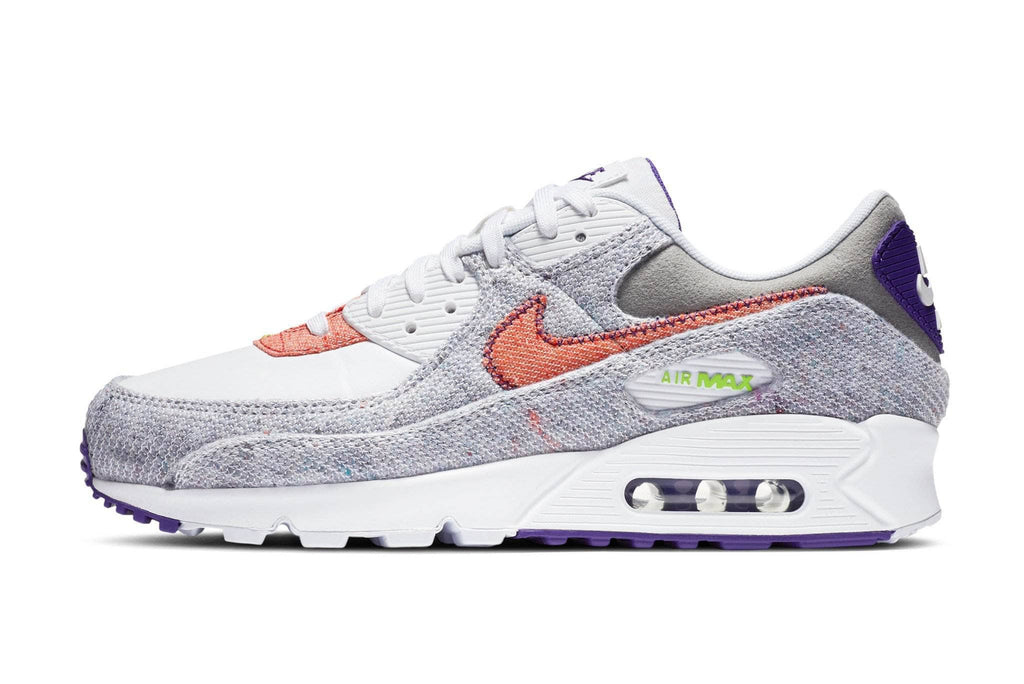 nike air max 90 white and purple trainers