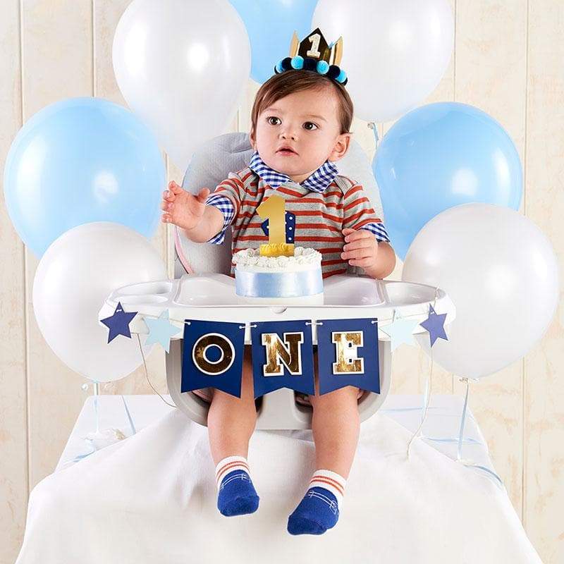 Blue &amp; Gold 1st Birthday Décor Kit