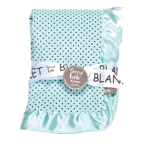 Soft Mint Dot Ruffled Trimmed Receiving Blanket