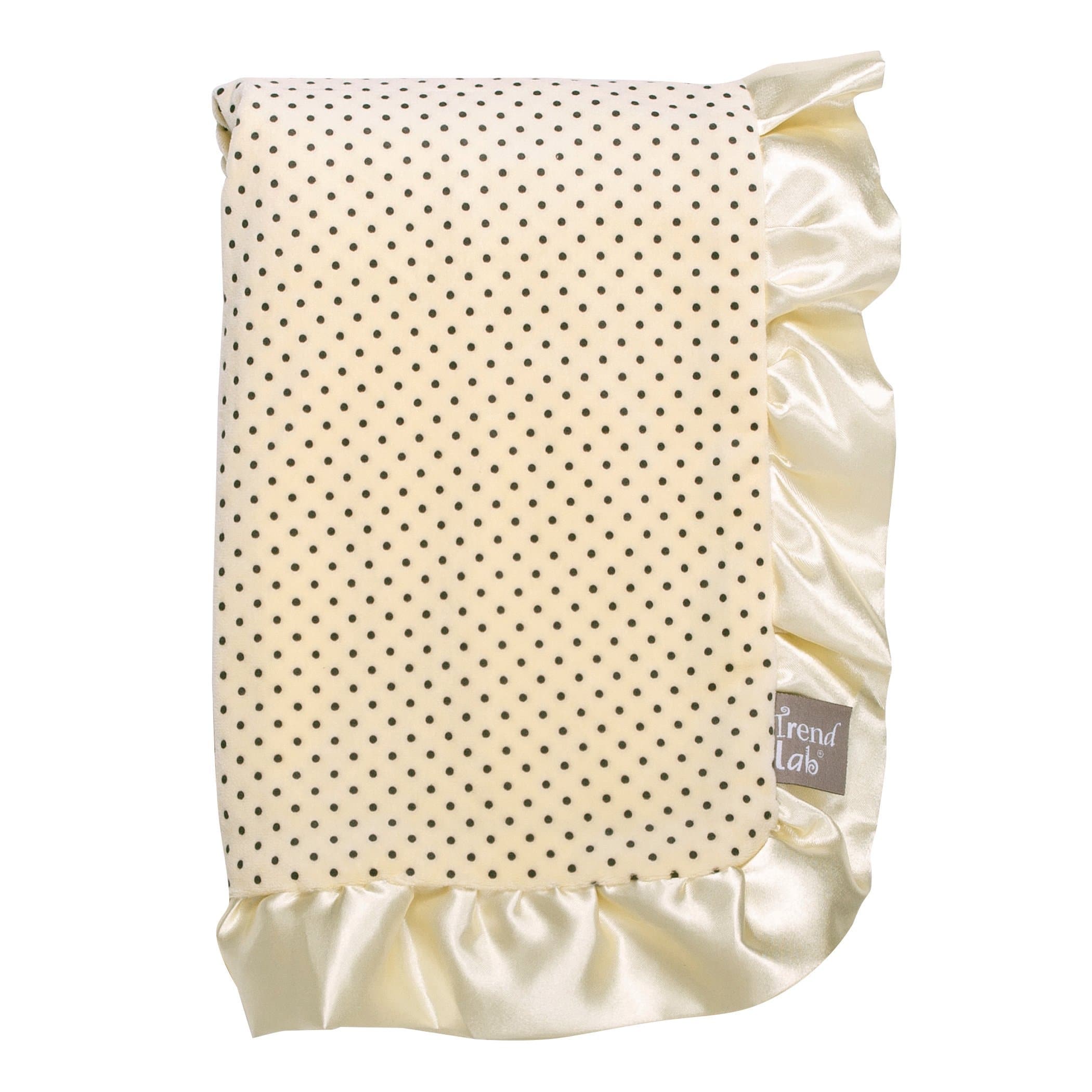 Banana Cream Dot Ruffled Trimmed Receiving Blanket