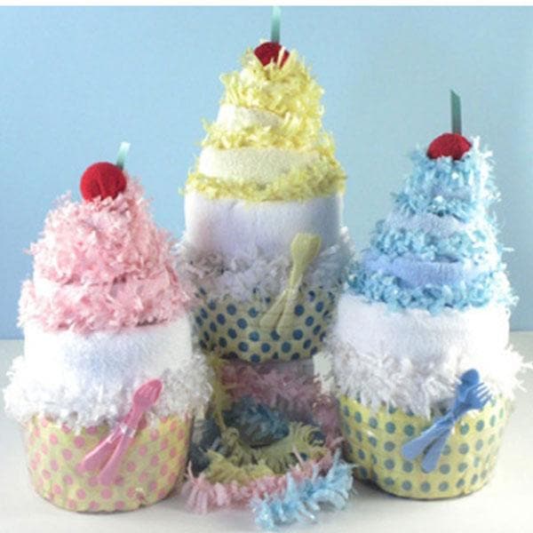 Diaper Cupcake Piñata (Available in Pink, Yellow or Blue)