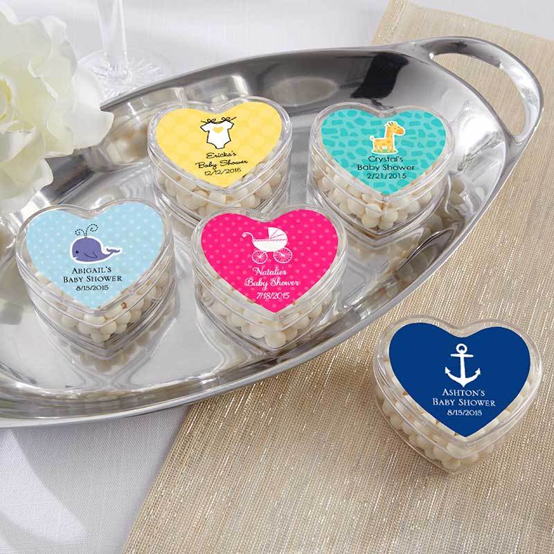 Personalized Heart Favor Container - Baby (Set of 12)