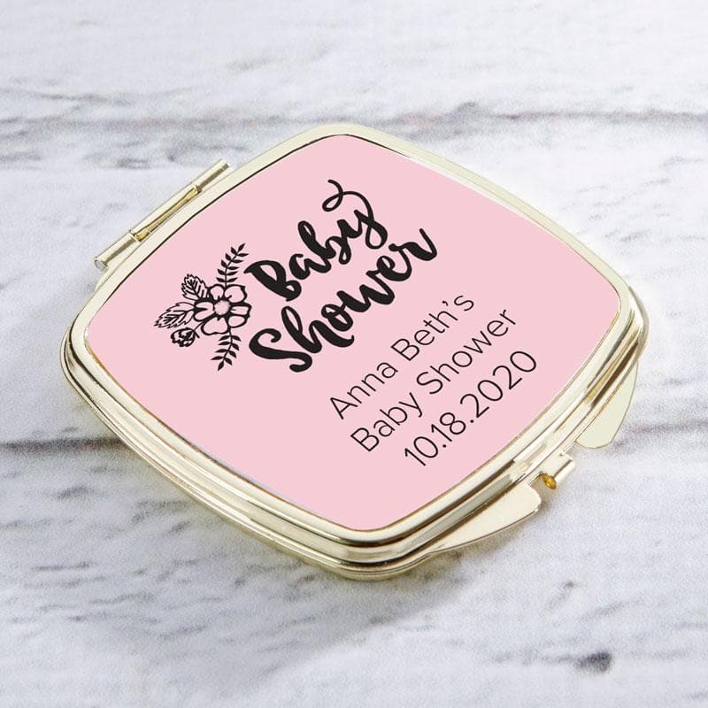 Personalized Baby Shower Gold Compact