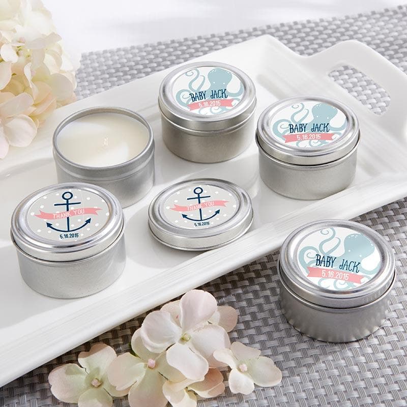 Personalized Nautical Baby Travel Candle