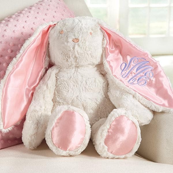 Plush Minky Bunny Available in Pink &amp; Blue (Personalization Available)
