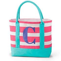 Colorful Jute Initial Tote Diaper Bag