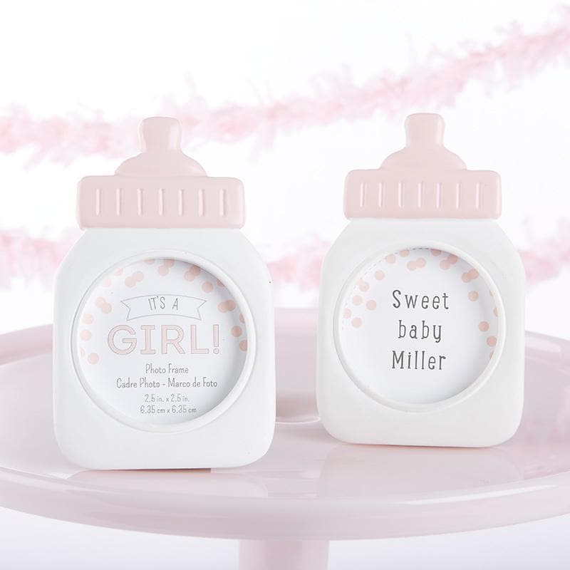 It&#039;s a Girl! Classic Pink Baby Bottle Frame