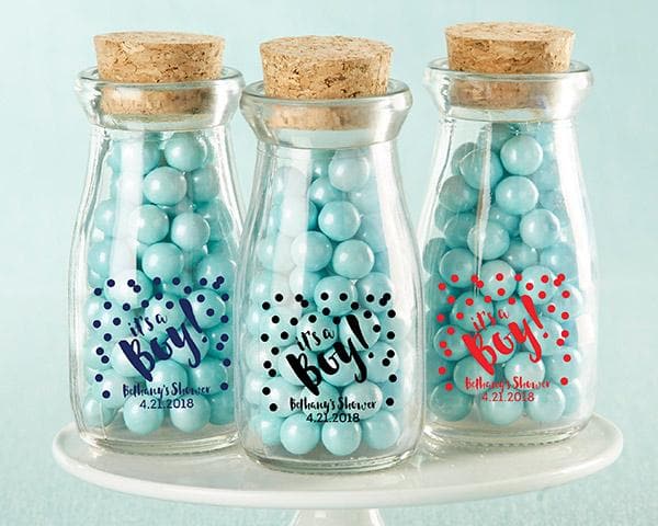 Personalized Glass Milk Jar with Cork Top