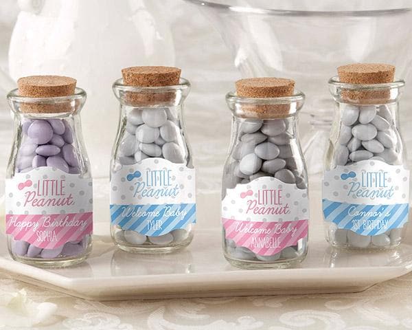 Personalized Little Peanut Vintage Milk Bottle Favor Jar (Set of 12)