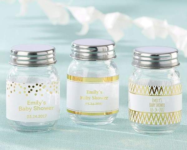 Personalized Gold Foil Mini Mason Jar (Set of 12)