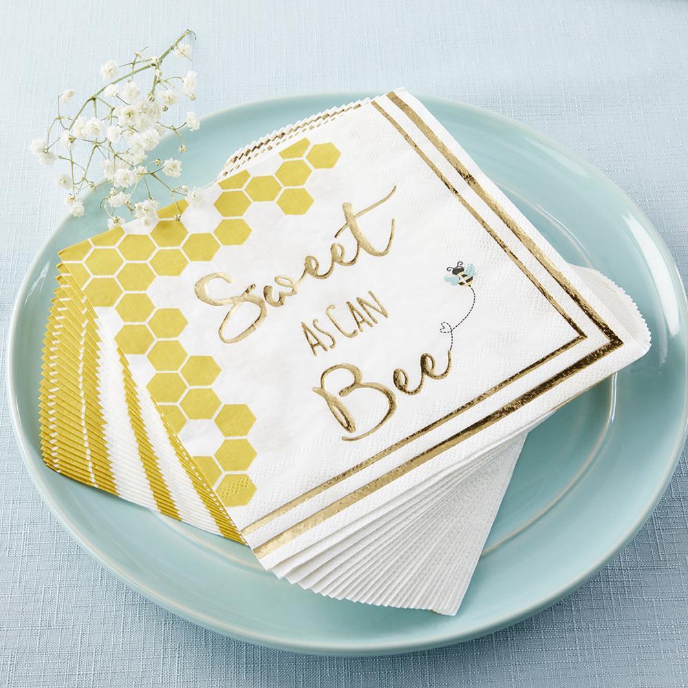 Bee Yellow Cloth Napkins - Set of 4 yellow napkins