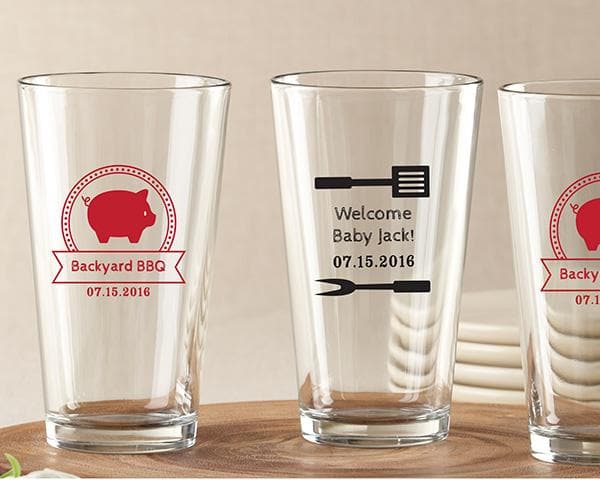 Personalized Baby-Q 16 oz. Pint Glass
