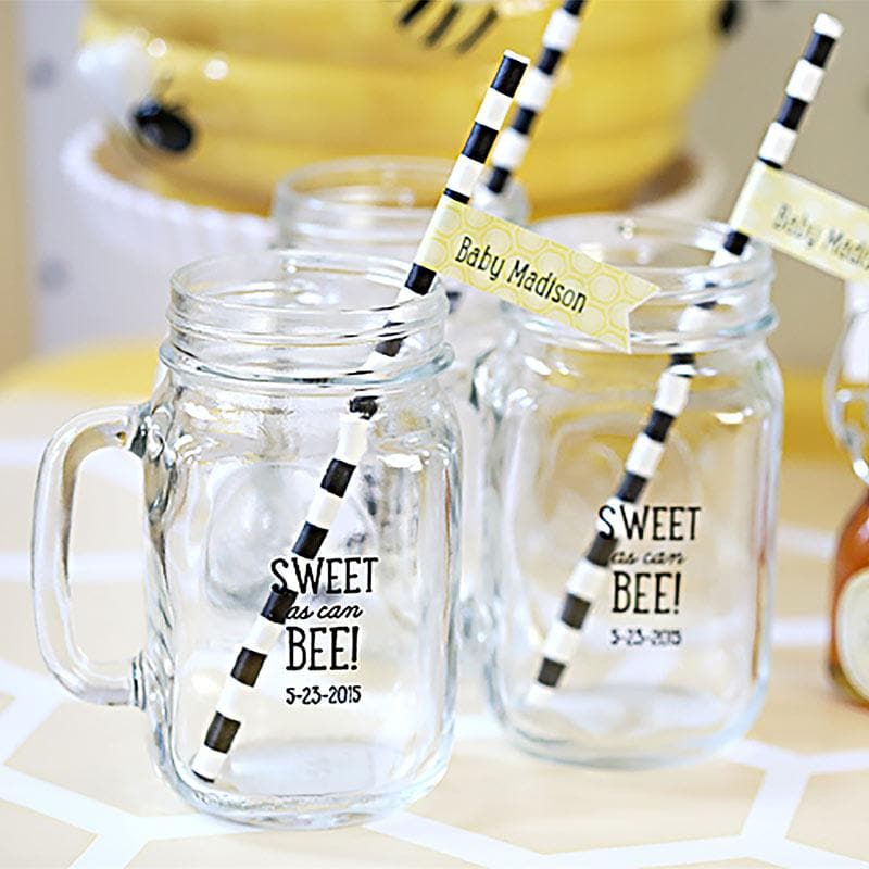 Personalized Sweet as Can Bee 16 oz. Mason Jar Mug