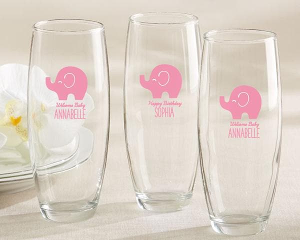 Personalized Little Peanut Elephant 9 oz. Stemless Champagne Glass