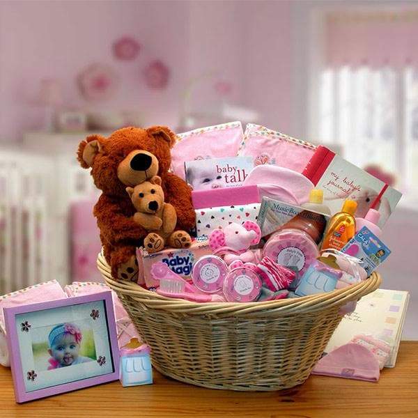 Welcome Baby Bassinet, New Baby Girl Gift Basket